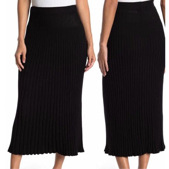TRUTH by Republic Black Knit Midi Skirt Size Medium New - Picture 1 of 5